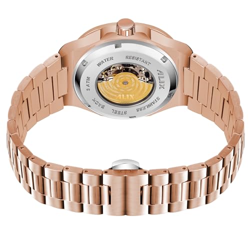 Image of ALIX AL2904 Automatic Mechanical Self-Winding Skeleton Dial 30 ATM Waterproof with Stainless Steel Band Wrist Watch