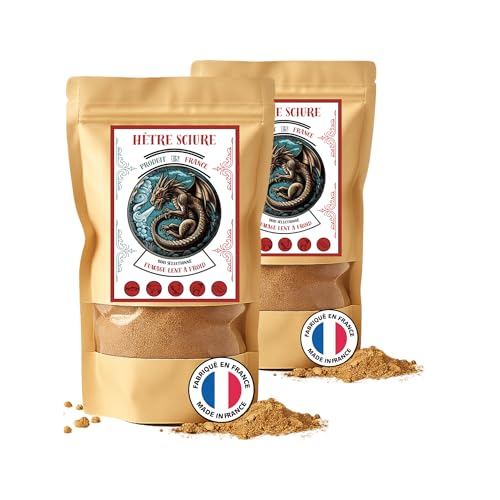 Sciure de hêtre pour Fumage à Froid | Combustion régulière - Qui ne s’éteint Pas | Production Artisanal | Utilisé par Les PROFESIONNELLE (Saumonier et Charcuterie) | 100% Français | 2KG