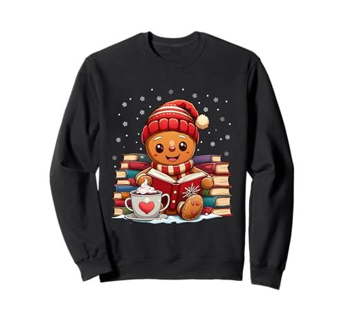 Cozy Gingerbread Livre de Lecture de Noël Bibliothèque Sweatshirt