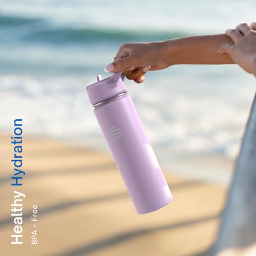 Clearly Filtered Water Bottle | Removes 220+ Contaminants, Double-Wall Insulated Stainless Steel, BPA/BPS Free, Phthalate Free, Filters Flouride Lead Chlorine (20oz, Sage Gray)