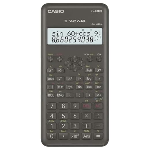 Casio FX-82MS-2 Wissenschaftlicher Taschenrechner, Batteriebetrieb, grau
