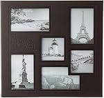 Pioneer Photo Albums 12 x 12-Inch Collage Frame Embossed "Travel" Sewn Leatherette Cover Memory Book, Brown