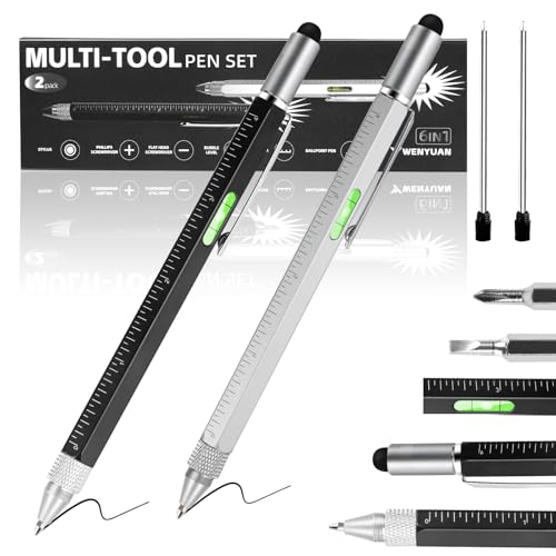 WY WENYUAN Multitool Pen - Men's Gift for Birthday, Dad, Husband, Grandpa; Stocking Stuffer, White Elephant Gift; Tools & Gadgets