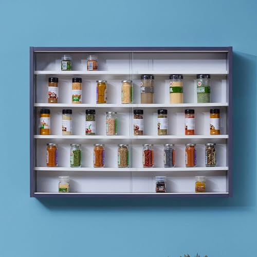 MES vitrina 4 estantes 80x9,5x60 cm gris y...