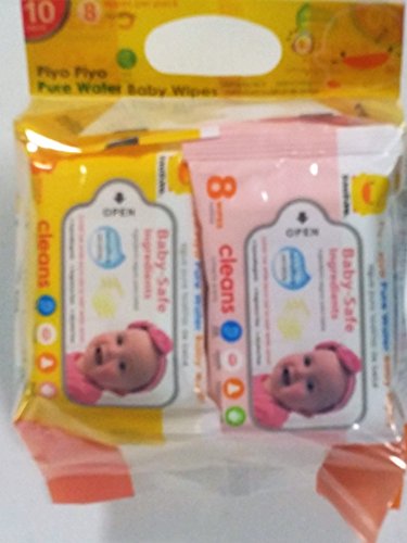 10 Sets of Pure Water 8 Pack Travel Wipes