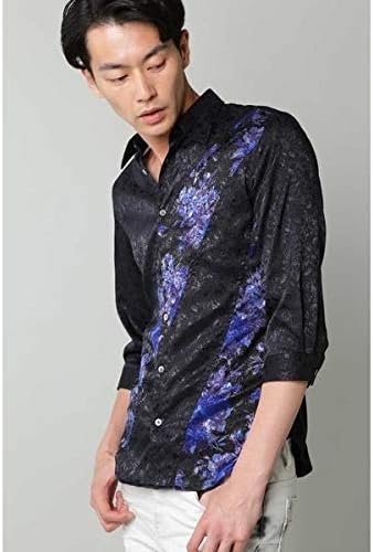 Amazon トルネードマート Tornado Mart Tornado Mart パッチワークフラワープリント7分袖シャツ ブルー M シャツ 通販
