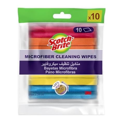 Scotch-Brite Microfiber Cloth General Purpose Value pack 10 units/pack | Multi-Purpose | Efficient and effective cleaning cloth | Remove dust and dirt | Cleaning cloth | Sponge cloth