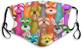 luo man Adult Colorful Oil Cute Schnauzer Dogs S Graphic Print Outdoor Face