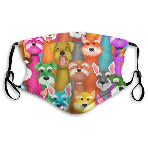 luo man Adult Colorful Oil Cute Schnauzer Dogs S Graphic Print Outdoor Face