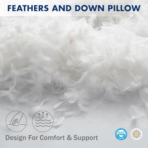 Image of MIULEE 14x22 Inch Down Feather Pillow Insert with Cotton Fabric