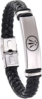 Celtic Awen Bracelet for Men Women,The Neo-Druid Symbol Of Awen Symbol Leather Wristband Stainless Steel Arwen Ancient Celtic Jewelry Gift for Him Her
