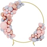 7.2FT Circle Balloon Arch Stand for Floor Round Arch Backdrop Stand for Parties Flower Balloon Arch Frame Kit Flower Gold Metal Arches Backdrop for Birthday Party Wedding Christmas Decorations