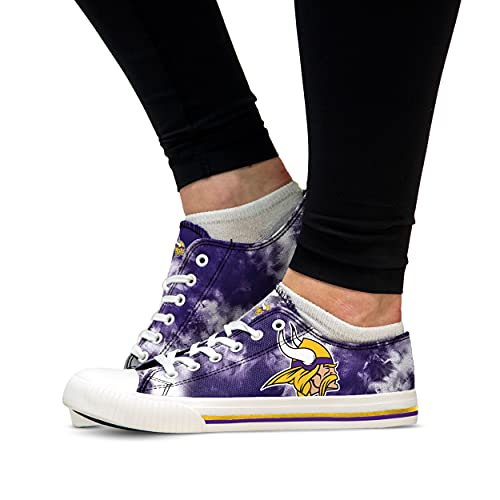 FOCO NFL Womens NFL Team Logo Ladies Fashion Tie Dye Low Top Canvas Sneakers Shoes4