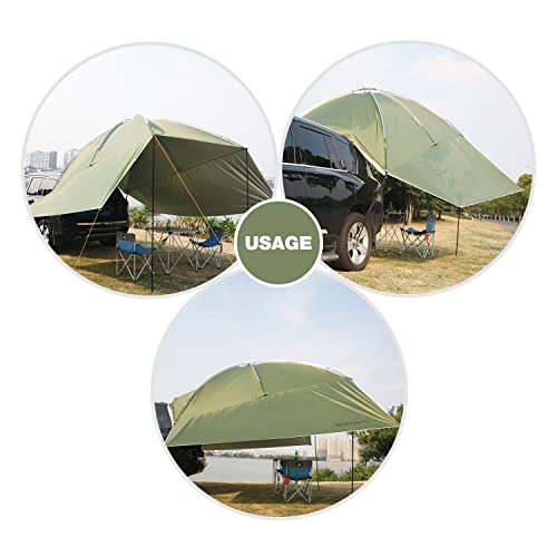Redcamp Waterproof Car Awning Sun Shelter, Portable Auto Canopy Camper Trailer Sun Shade For Camping, Suv, Outdoor, Beach Army Green #TOP6