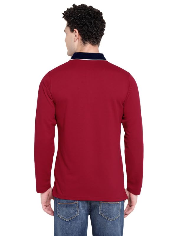 Image of AMERICAN CREW Full Sleeves Polo Collar T-Shirt with Pocket for Men