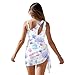 Cndexd Girls 2 Pieces Seashell Bathing Suits Set with Cover Up Skirt One Shoulder Adjustable Straps Fashion Cutout Bathing Suit Summer Beach Swimwear