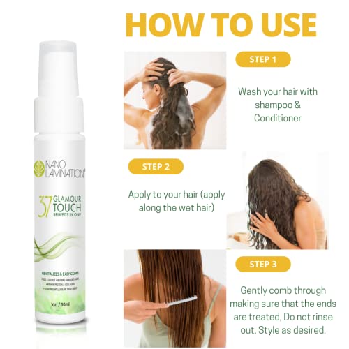 Glamour Touch 37 Benefits in One - Spray para desenredar cabello 1 oz miniatura 7