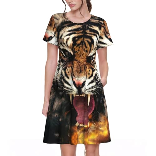Robe de plage fluide tigre pour femme l'atout style de vos vacances d'été