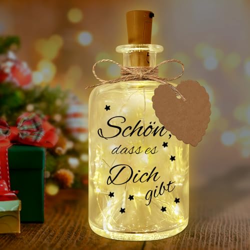 Seasboes LED Flaschenlicht mit Spruch - Schön, dass es Dich...