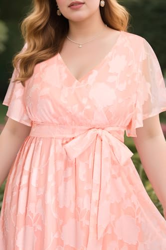 Image of Pinup Fashion Plus Size Wedding Guest Formal Cocktail A Line Long Dress