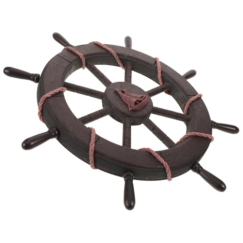 Décoration murale bois vintage roue de bateau nautique ZUNOXAZ pour salon et style ferme