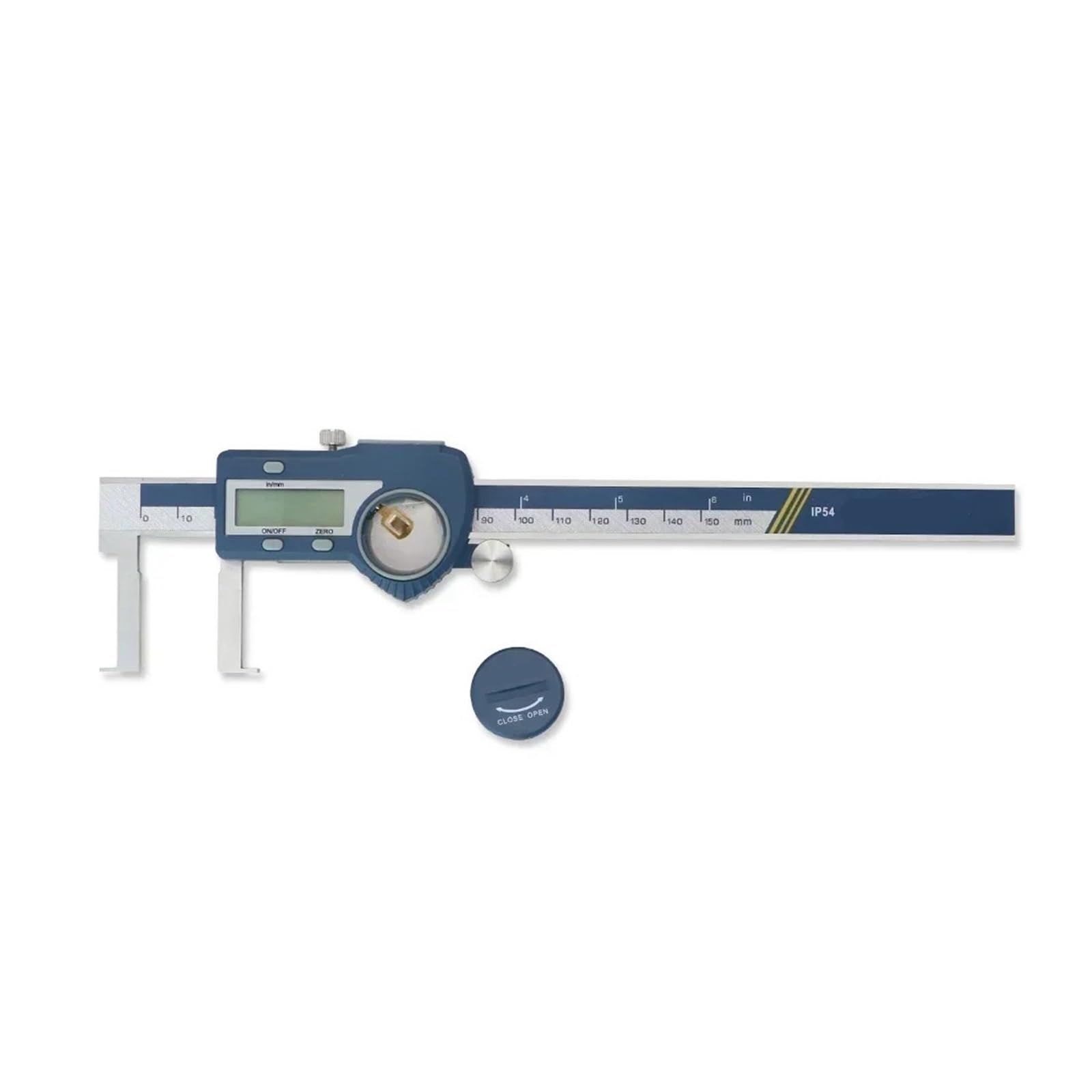 Calibrador digital con ranura interior y punta plana, acero inoxidable