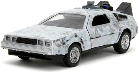 DMC Delorean Time Machine Brushed Metal (Frost Version) Hollywood Rides Series 1/32 Diecast Model Car by Jada 34785