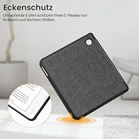 Fintie Hülle für Tolino Vision Color (2024)/Vision 6 (2021) & Kobo Libra Color (2024)/Libra 2 (2021) 7 Zoll eReader - Superleicht Soft TPU Schutzhülle mit Auto Schlaf/Wach, Stoff dunkelgrau – Ansicht 7