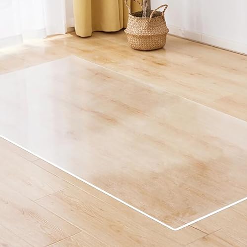 Hallway Runner Rug, Soft Non Slip Entryway Rug Runner Glass Floor Mat for Office Chair – 2/3/4/5/6/7ft Width Transparent Non-Skid Rug Floor Mat – Vinyl Plastic Floor Runner/Protector for Pet House/Far