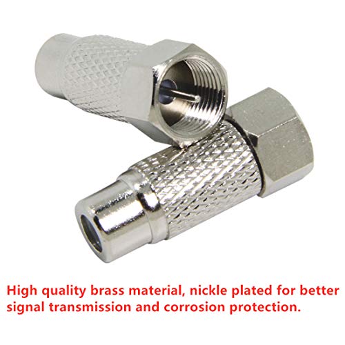 Atari 2600 Tv Adapter For Modern Tv, 10-Pack F Coax Plug To Rca Jack Connector Convertor Fo Atari 2600/7800, Commodore 64, Sega, Colecovision, Intellivision Game System #TOP3