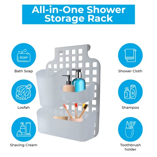 Plastic Bathroom Cabinet Door Organizer - No Drill Shower Shelf - Image 4