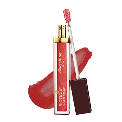 Image of Biotique Diva Shine Lip Gloss, Fire N Ice Red