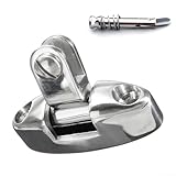 Schwenkbares Deckscharnier aus 316 Edelstahl für Bsimini Top, Marine-Qualität, Seitenmontage, Markisenbeschlag mit RuBsBser Pads und Schrauben, 6,4 cm silberfarbenes Hardware-Kit (B)
