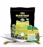 Black Gold Organic All Purpose Seed Starting Mix 8 qt Bundle with Plant Food...