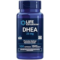 1 of Life Extension DHEA 25 mg – Supplement for Hormone Balance, Immune Support, Sexual Health, Bone & Cardiovascular Health and Anti-Aging and Mood Support – Gluten-Free, Non-GMO – 100 Capsules