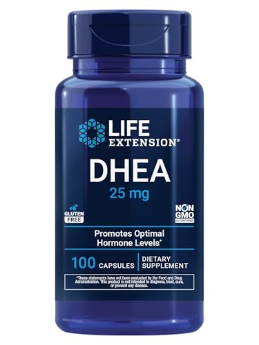 Life Extension DHEA 25 mg Supplement for Hormone Balance, Immune Support, Sexual Health, Bone & Cardiovascular Health and Anti-Aging and Mood Support Gluten-Free, Non-GMO 100 Capsules