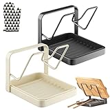STALKLENE Kitchen Pot Lid Storage Rack, Pot Lid Holders While Cooking, Multifunctional Kitchen Pot Lid Organizer for Countertop, Easy Storage, Dishcloth Rack, Ladle Holder (MAX*2, Single-layer)