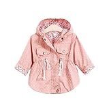 mama stadt Abrigos Niña Chaqueta para Bebe, Camisa de murciélago de Manga Larga con Capucha para Primavera e Otoño Rosa/90