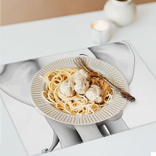 Sets de table cuisine imperméables résistants chaleur éléphant blanc