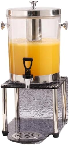 Riazdiw シングルドリンクディスペンサー、冷たいドリンクディスペンサー、製氷容器、大容量ケトル、ホテルセルフサービスフードディスペンサー、家庭用、透明デザイン、水タンク、冷水/牛乳/ジュース、飲料ホルダー (B,C)