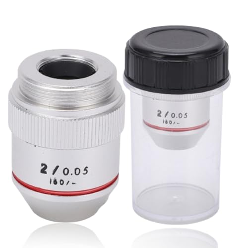 2X Microscope Objective Lens, 2X 195 Microscope Objective LensAchromatic Objectives Low Magnification RMS Thread Microscope Eyepiece Lens 20.2mm for Biological Microscope