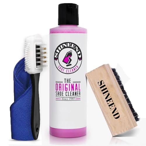 Shoe Cleaner Kit with Bottle and Brush For Fabric Cleaner For Leather, Whites, Suede and Nubuck Sneakers