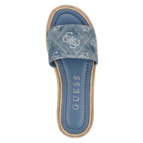 Guess Women's Katic Sandal, Medium Blue Denim Logo 420, 94