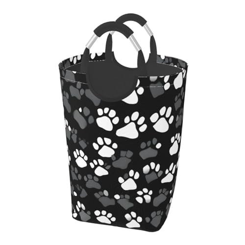 Panier à linge pliable noir et blanc gain de place pour petits espaces de vie