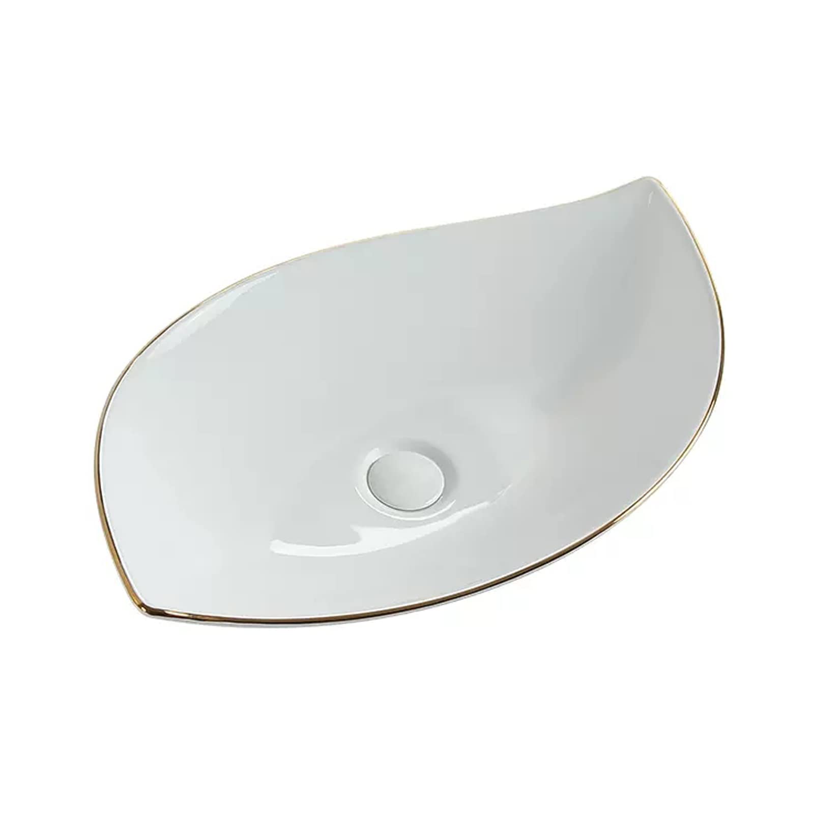 Sjdopulse White Countertop Wash Basin Countertop Washbasin Modern Porcelain Ceramic Countertop Washbasin Bathroom Sink Leaf Shaped Countertop Basin