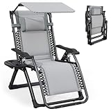 ATORPOK SHOP Bain de Soleil Chaise Longue de Jardin avec Pare-Soleil, Fauteuil Inclinable,...