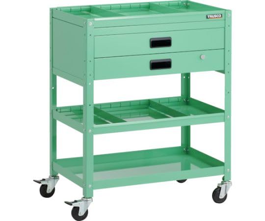 トラスコ中山 ラビットワゴン 700X450XH880 3段 2段引出付 仕切板2段付