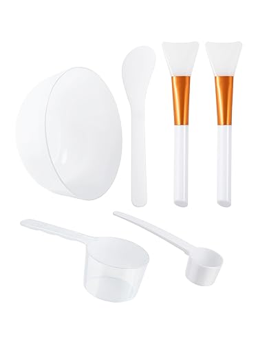 Conjunto de tazón de mezcla de máscara facial, cepillo aplicador de máscara de barro facial flexible, cepillo sin pelo loción corporal y aplicador
