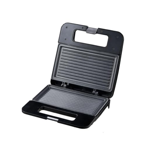 KICHOUSE Macchina Per Sandwich Elettrica Mini Antiaderente Tostapane Macchina Per Colazione Barbecue Padella Per Bistecche Forno Per Friggere Nero Con Indicatore Controllo Temperatura