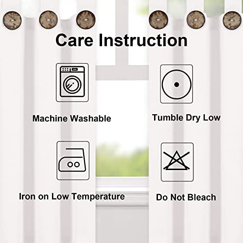 Bleum Cade White Kitchen Valance Curtains Cotton Blend Farmhouse Valances Tab Top Boho Rustic Button Window Valances Light Filtering Small Window Curtain For Cafe Bathroom Bedroom Drapes 52''W X 18''L thumb #5